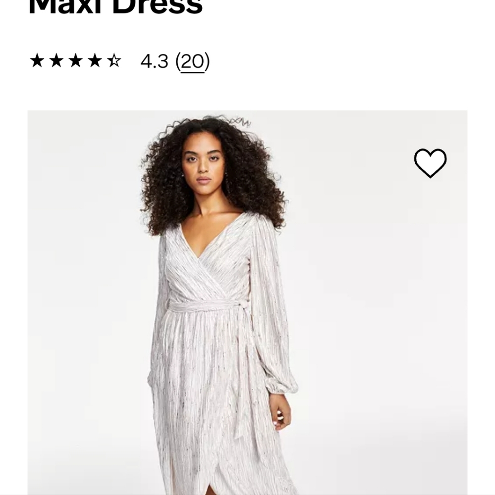 Guess faux wrap metallic dress
